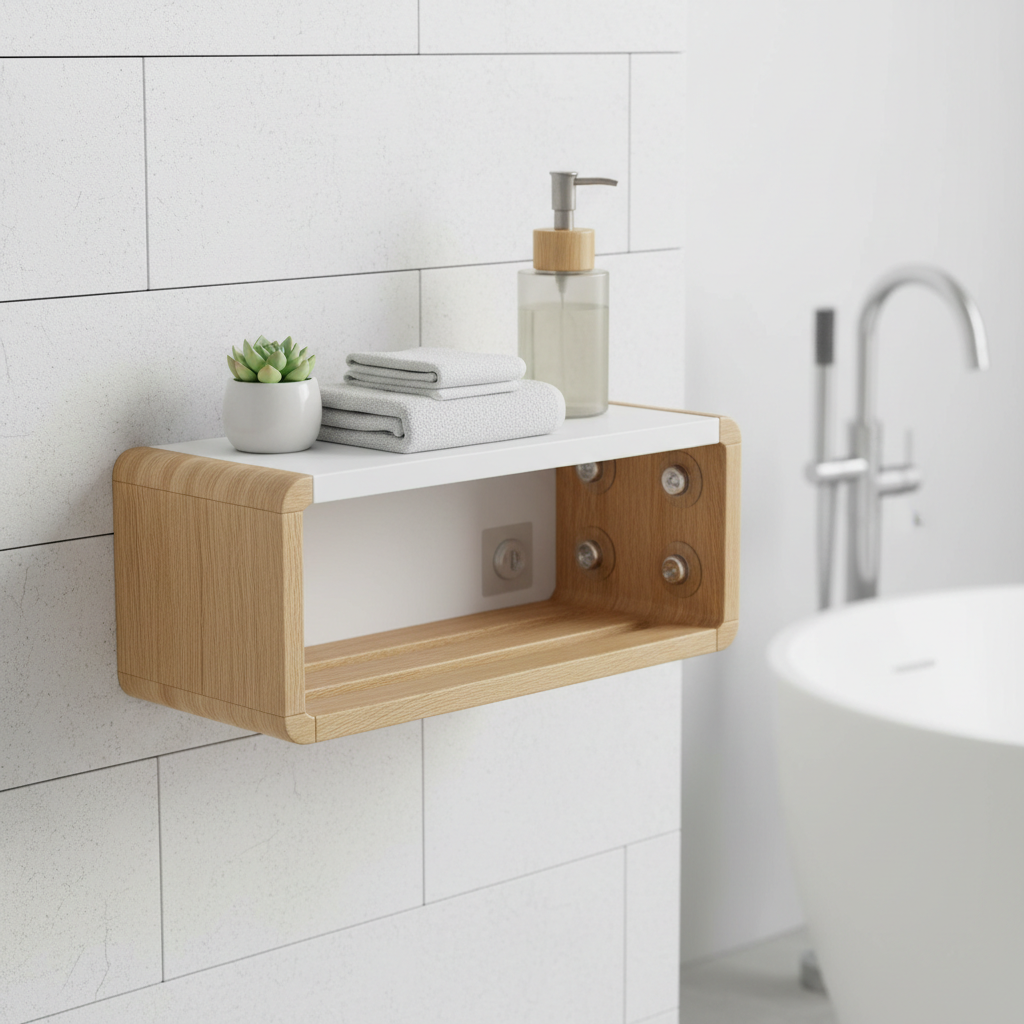 Estante Flotante de Baño sin Taladro
