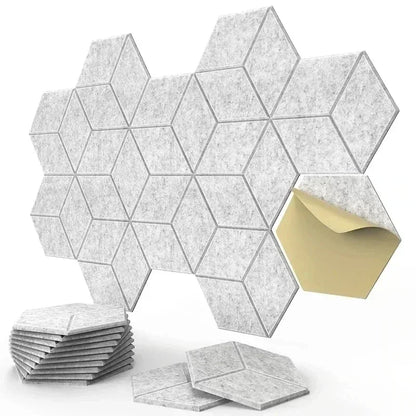 Panel Acústico Hexagonal Autoadhesivo para Pared (12 pcs)