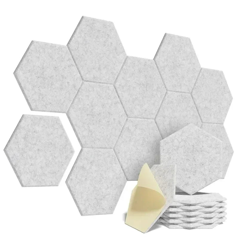 Panel Acústico Hexagonal Autoadhesivo para Pared (12 pcs)