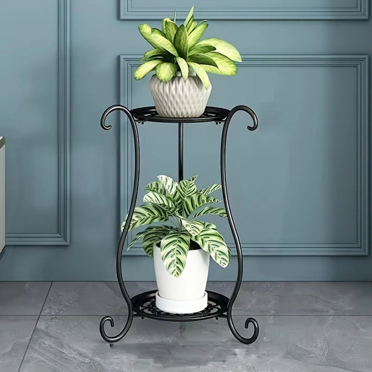 Expositor de Plantas de Metal Doble Nivel