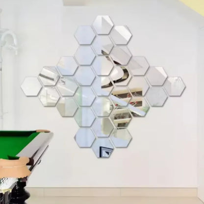 Stickers de Espejo Hexagonales para Pared (45 pcs)