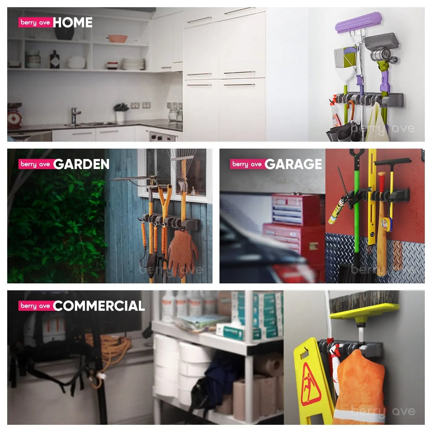 Organizador de Escobas y Trapeadores de Pared