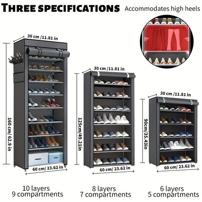 Zapatero Multicapa con Puerta Enrollable (6-10 Niveles)