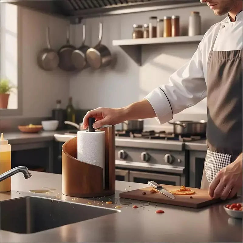 Porta Rollos de Cocina en Madera