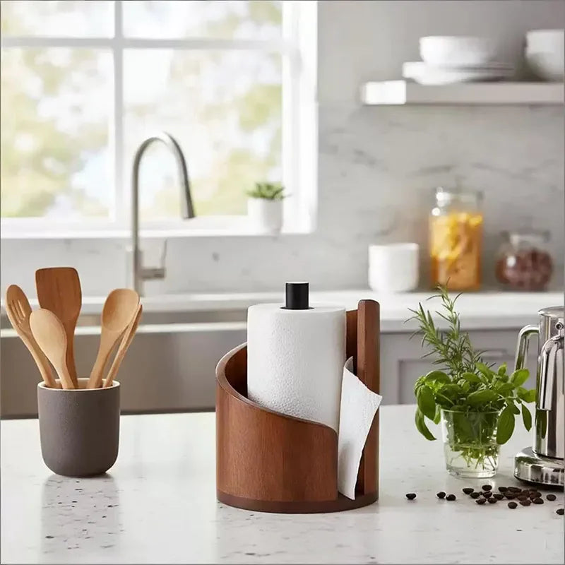 Porta Rollos de Cocina en Madera
