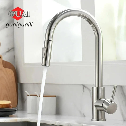 Grifo Mezclador de Cocina y Baño Plateado