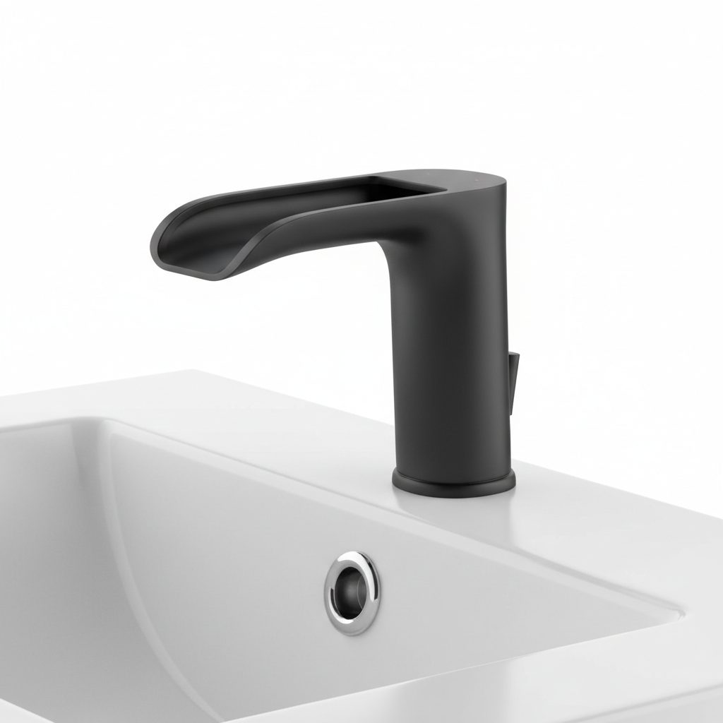 Grifo Cascada para Lavabo – Negro Moderno