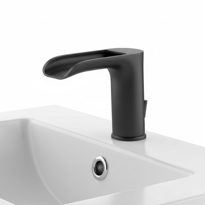 Grifo Cascada para Lavabo – Negro Moderno